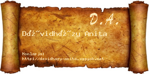 Dávidházy Anita névjegykártya